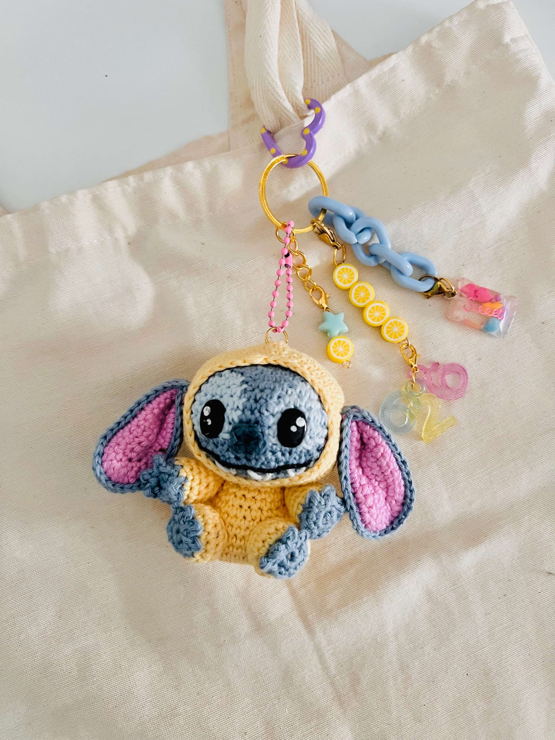 Charm de crochet labubu, Lilo & Stich